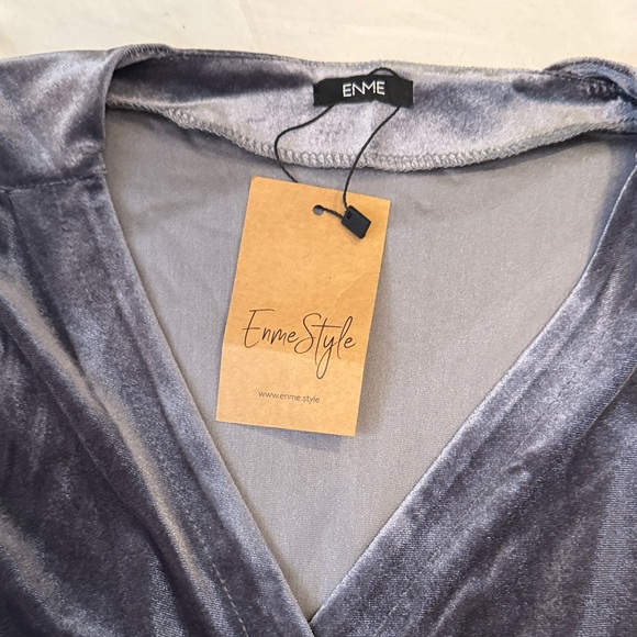 Elegant Long Sleeve Gray velvet Maxi Dress - Picture 4 of 12